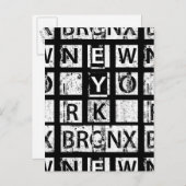 Bronx New York | Grunge Typografie Briefkaart (Voorkant / Achterkant)
