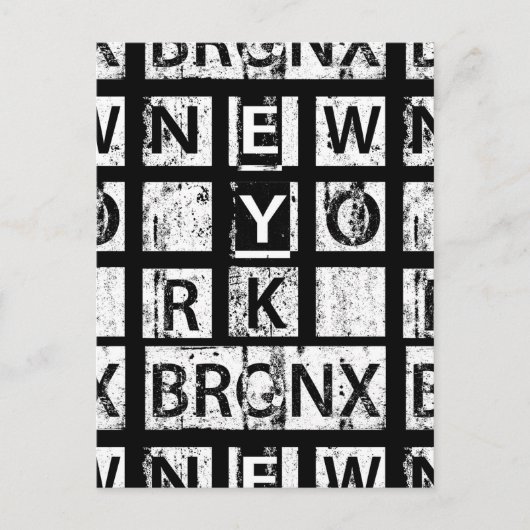 Bronx New York | Grunge Typografie Briefkaart (Voorkant)