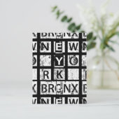 Bronx New York | Grunge Typografie Briefkaart (Staand voorkant)