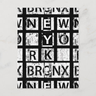 Bronx New York   Grunge Typografie Briefkaart