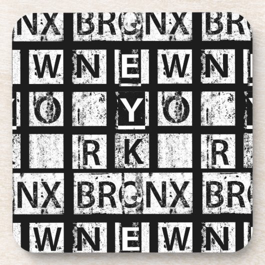 Bronx New York | Grunge Typografie Drankjes Onderzetter (Voorkant)