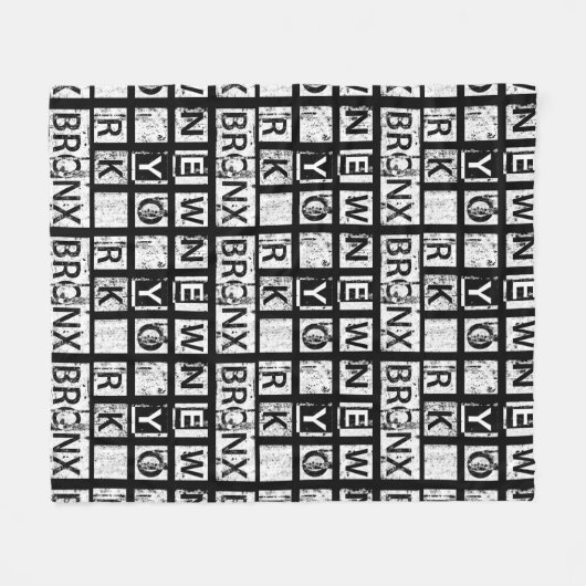 Bronx New York | Grunge Typografie Fleece Deken (Voorkant (Horizontaal))