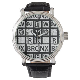 Bronx New York   Grunge Typografie Horloge