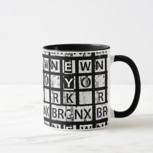 Bronx New York   Grunge Typografie Mok