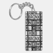Bronx New York | Grunge Typografie Sleutelhanger (Voorkant Links)