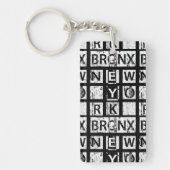 Bronx New York | Grunge Typografie Sleutelhanger (Voorkant)