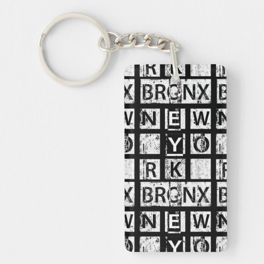 Bronx New York | Grunge Typografie Sleutelhanger (Voorkant)
