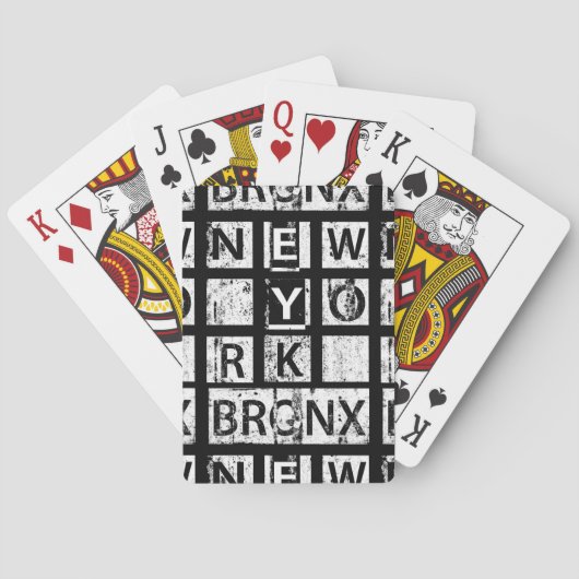 Bronx New York | Grunge Typografie Speelkaarten (Achterkant)