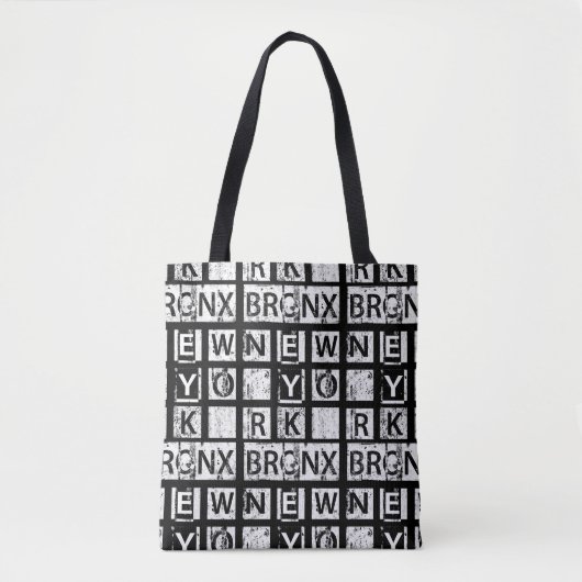 Bronx New York | Grunge Typografie Tote Bag (Voorkant)