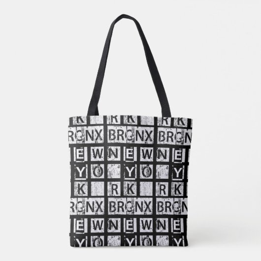 Bronx New York | Grunge Typografie Tote Bag (Achterkant)