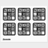 Bronx New York | Grunge Typografie Vierkante Sticker (Vel)