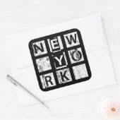 Bronx New York | Grunge Typografie Vierkante Sticker (Envelop)