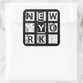 Bronx New York | Grunge Typografie Vierkante Sticker (Tas)