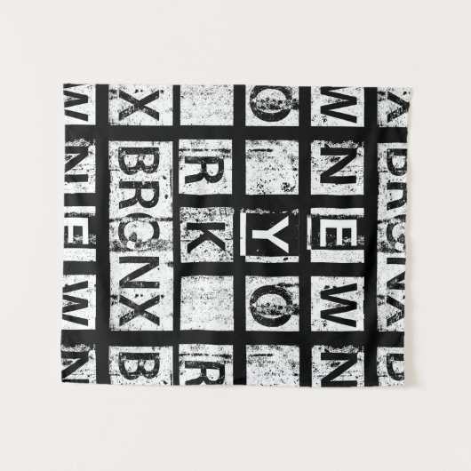 Bronx New York | Grunge Typografie Wandkleed (Voorkant (horizontaal))