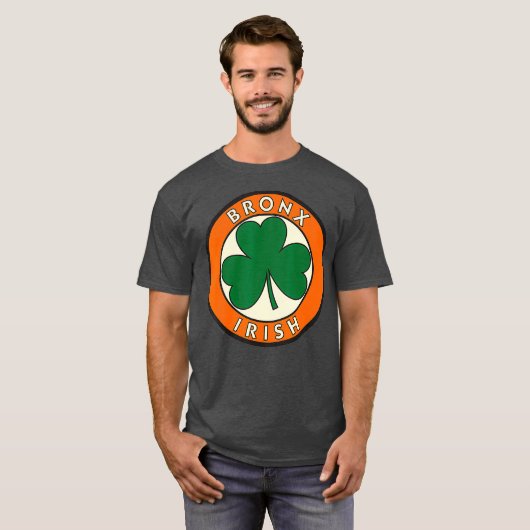 Bronx New York Irish Shamrock Circle Sign T-shirt (Voorkant volledig)