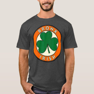 Bronx New York Irish Shamrock Circle Sign T-shirt