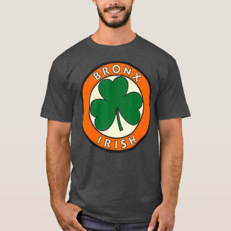 Bronx New York Irish Shamrock Circle Sign T-shirt