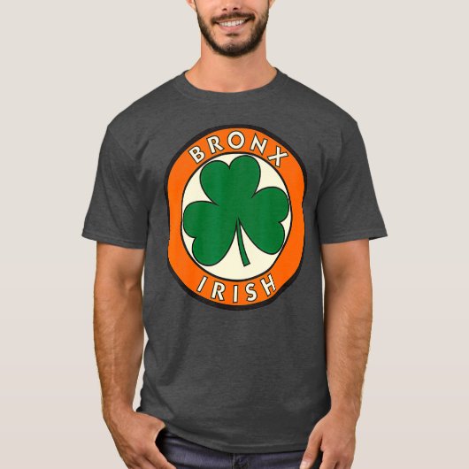 Bronx New York Irish Shamrock Circle Sign T-shirt (Voorkant)