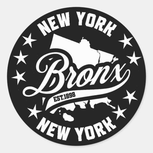 Bronx, New York Ronde Sticker (Voorkant)