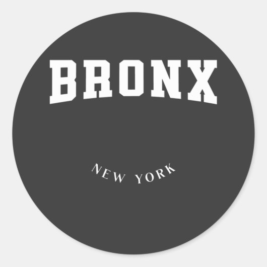 Bronx New York White Ronde Sticker (Voorkant)