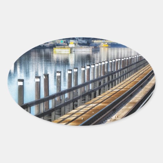 bronx nieuwe york - gebouwen ovale sticker (Voorkant)