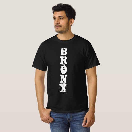 Bronx Retro Classic Nyc New York City Black Value T-shirt (Voorkant volledig)