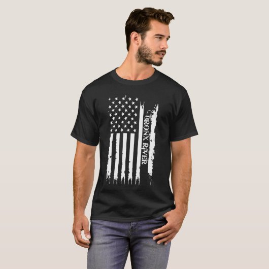 Bronx River Verenigde Staten verontrust door Ameri T-shirt (Voorkant volledig)