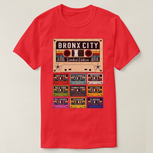 Bronx Stad retro T-shirt (Design voorkant)