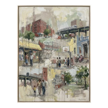 Bronx Streetleven Impasto Schilderij