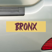 Bronx Text Base Design on Yellow Background Bumpe Bumpersticker (Op auto)
