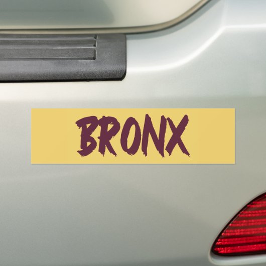 Bronx Text Base Design on Yellow Background Bumpe Bumpersticker (Op auto)