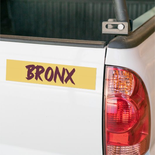 Bronx Text Base Design on Yellow Background Bumpe Bumpersticker (Op Truck)
