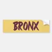 Bronx Text Base Design on Yellow Background Bumpe Bumpersticker (Voorkant)