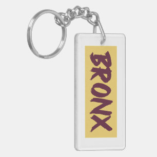 Bronx Text Base Design on Yellow Background Sleutelhanger