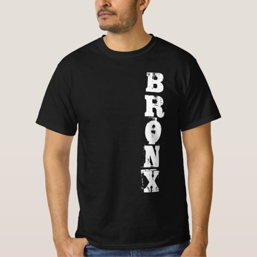 Bronx Text Retro Classic Nyc New York City Black T-shirt (Voorkant)