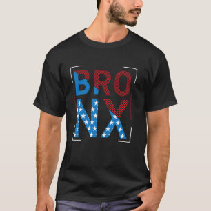 Bronx USA Vlag Sterren en Strepen Patriotische Sti T-shirt
