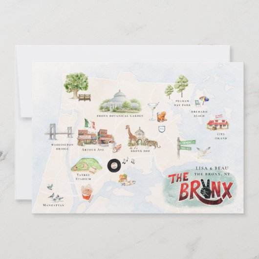 Bronx Wedding Weekend Map | NYC Itinerary (Voorkant)