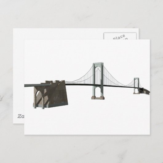 Bronx Whitestone Bridge: 3D-model: Briefkaart (Voorkant / Achterkant)