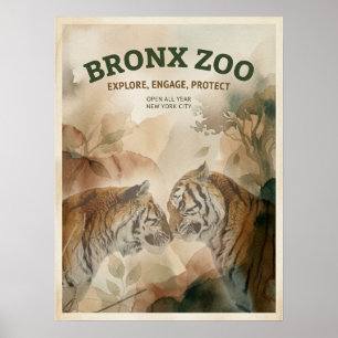 Bronx zoo dieren in New York City Poster