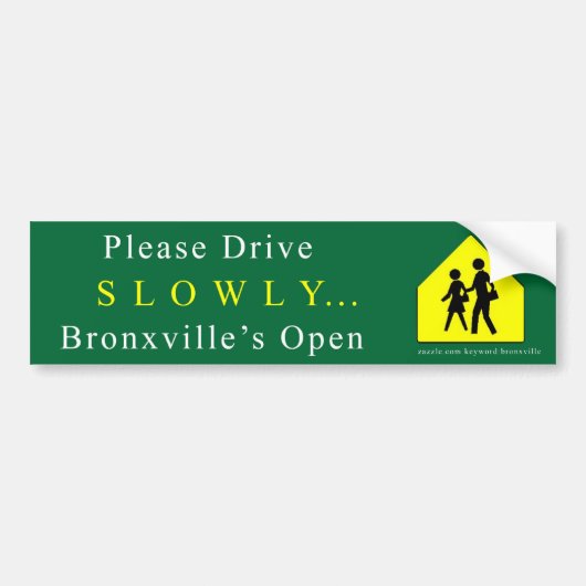 Bronxville "langzaam" Bumpersticker (Voorkant)