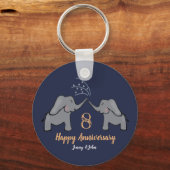 Bronze 8e trouwdag olifantenpaar sleutelhanger (Voorkant)