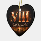 Bronze 8th Anniversary Heart-Shape Custom Ornament (Links)