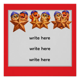 Bronze achievement poster, customisable star rewar perfect poster