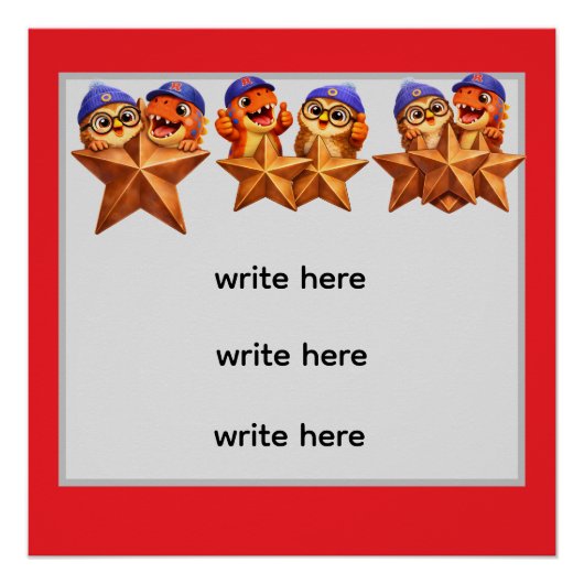 Bronze achievement poster, customisable star rewar perfect poster (Voorkant)