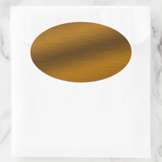 Bronze-achtergrond geborsteld ovale sticker (Tas)
