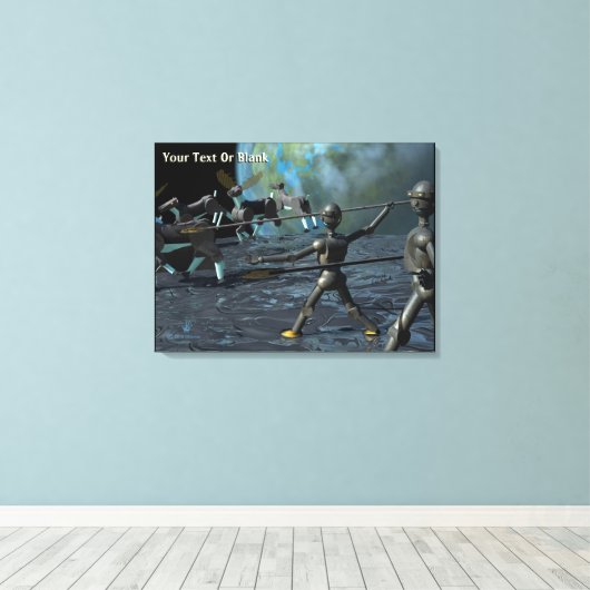 Bronze Age Robots Canvas Afdruk (Insitu (Houten vloer))
