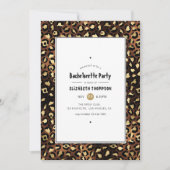 Bronze and Gold Leopard Bachelorette Party Kaart (Voorkant)