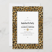 Bronze and Gold Leopard Bachelorette Party Kaart (Voorkant)