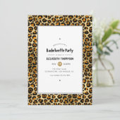 Bronze and Gold Leopard Bachelorette Party Kaart (Staand voorkant)