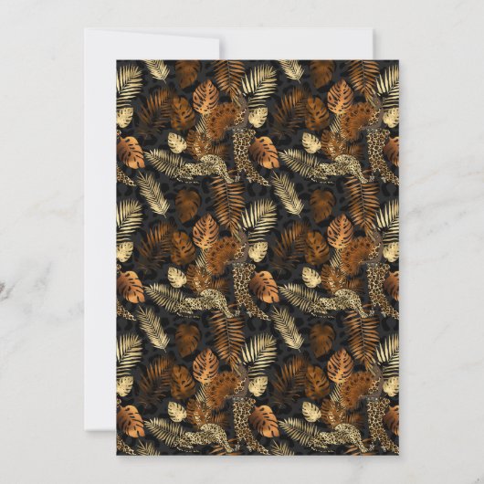 Bronze and Gold Leopard Bachelorette Party Kaart (Achterkant)